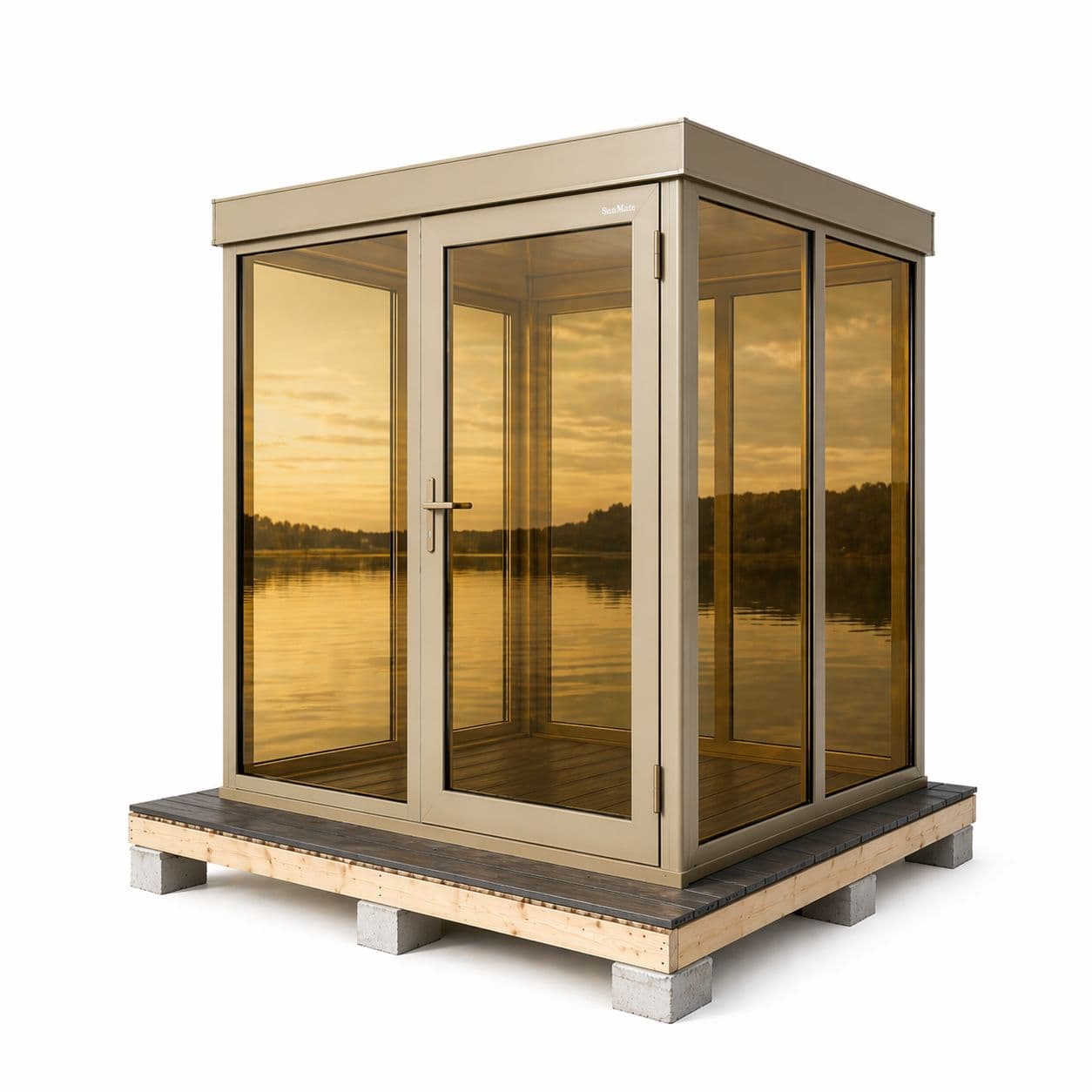 Glass sauna with aluminium frame, Sievi