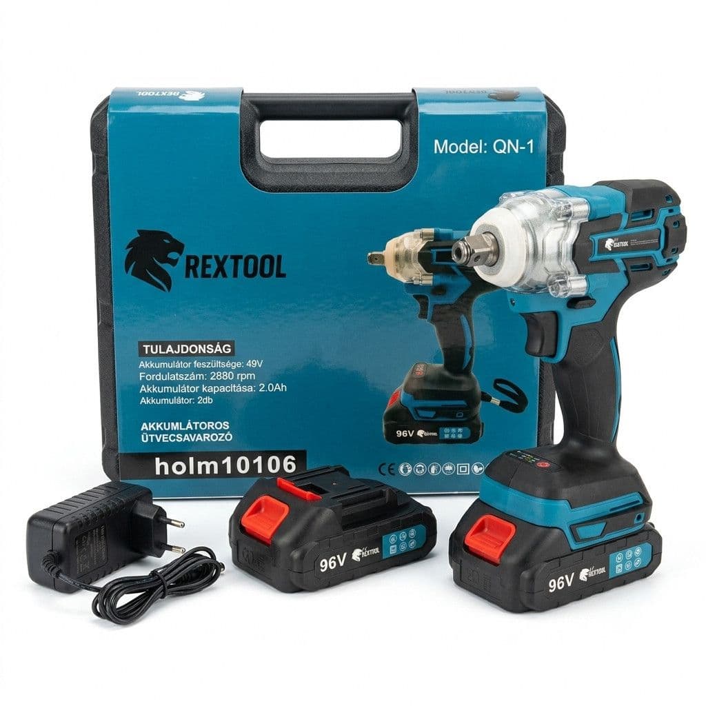 96V Bolt Gun / Screw Wrench - 2 Batteries - Charger - Bag