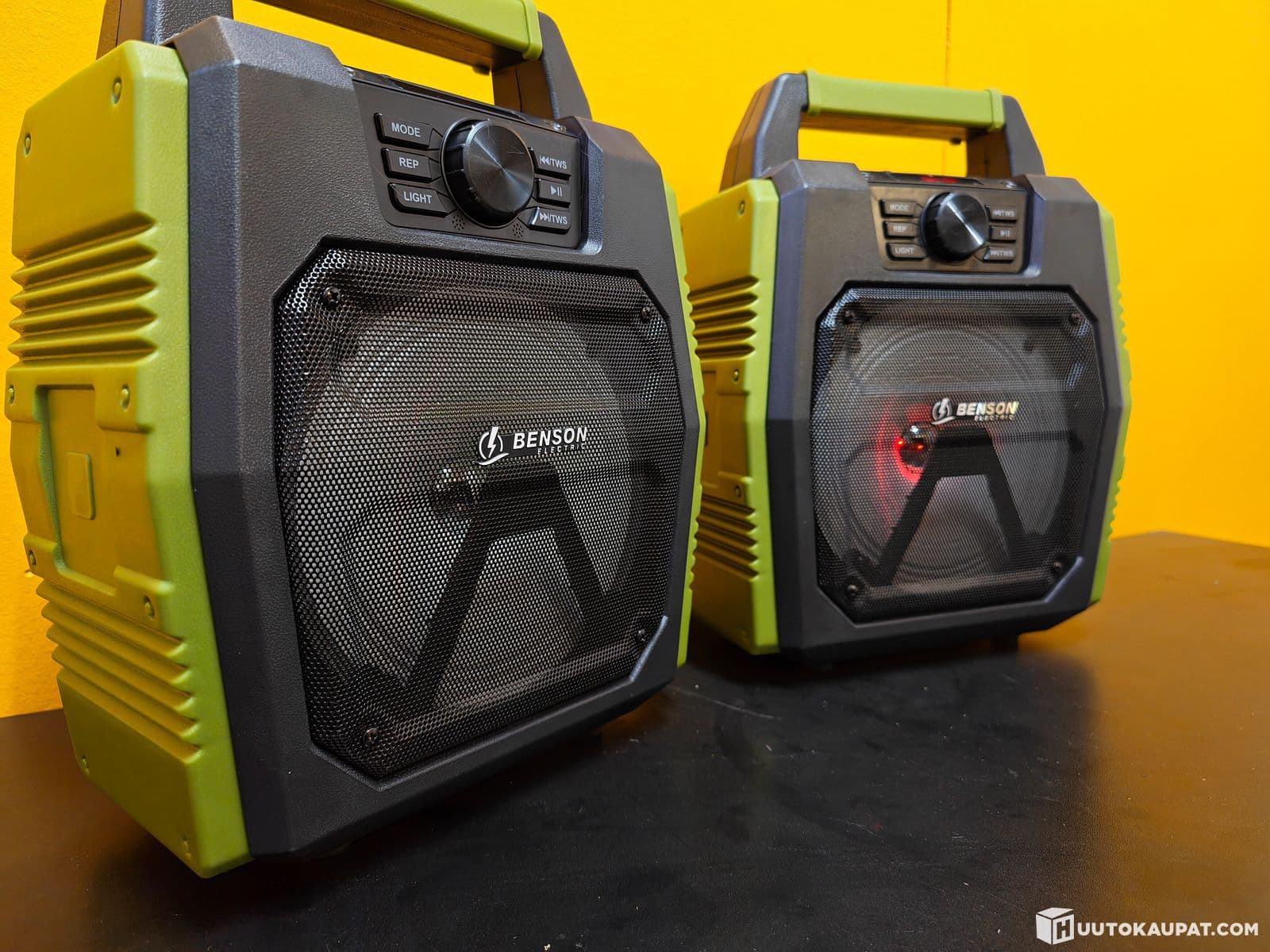 2x Rechargeable Bluetooth Speakers with Radios and LED Lights, 2.5h Battery, AUX/MIC/TF/FM/BT