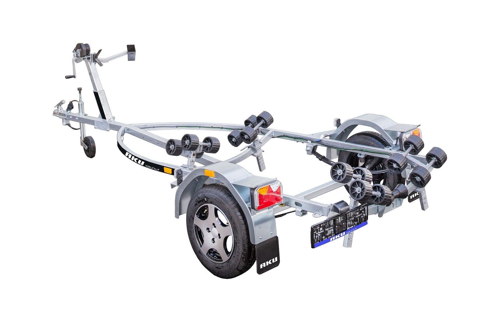 Aku brakeless jet trailer with Jet Pro reels, LED lights, Ylöjärvi