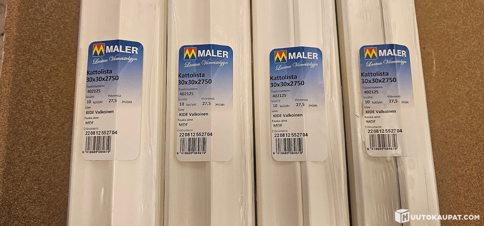 MDF Ceiling Molding White Kide 30x30x2750mm Economy Grade