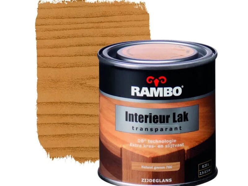 6x Interior lacquer transparent Rambo, natural pine, silk gloss 250 ml