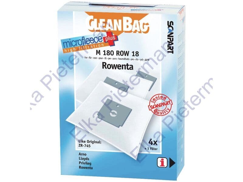Approx. 18x Vacuum cleaner bags for rowenta M180row18- 4 pieces Cleanbag