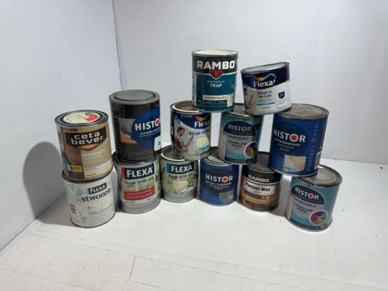 Lot various paint cans - approx. 13 pieces Histor, cetabever