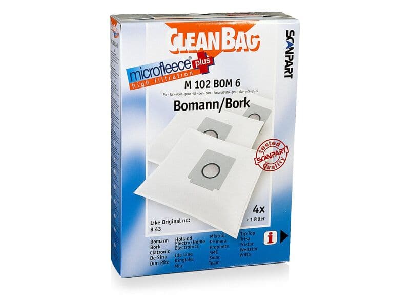 8x Vacuum cleaner bags for bestron - 4 pieces CleanBag, microfleece+