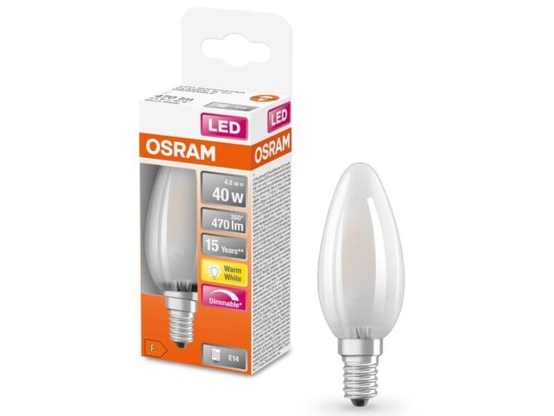 Approx. 14x LED Lamp candle 5W 40W Osram, e14, warm white