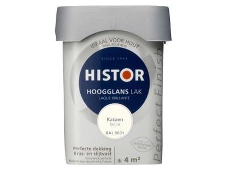 6x Lacing high gloss Histor, perfect finish, cotton (9001), 0.25 liters