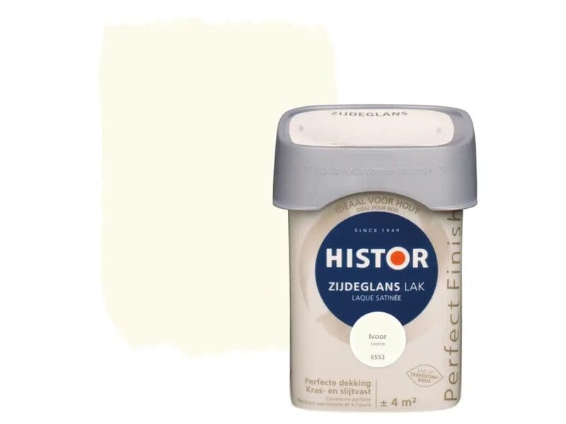 4x Lacquer silk gloss Histor, perfect finish, ivory, 250 ml
