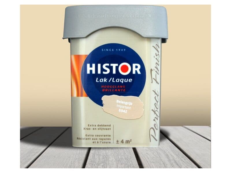 4x High gloss lacquer 0.75 liters Histor, perfect finish lacquer, important