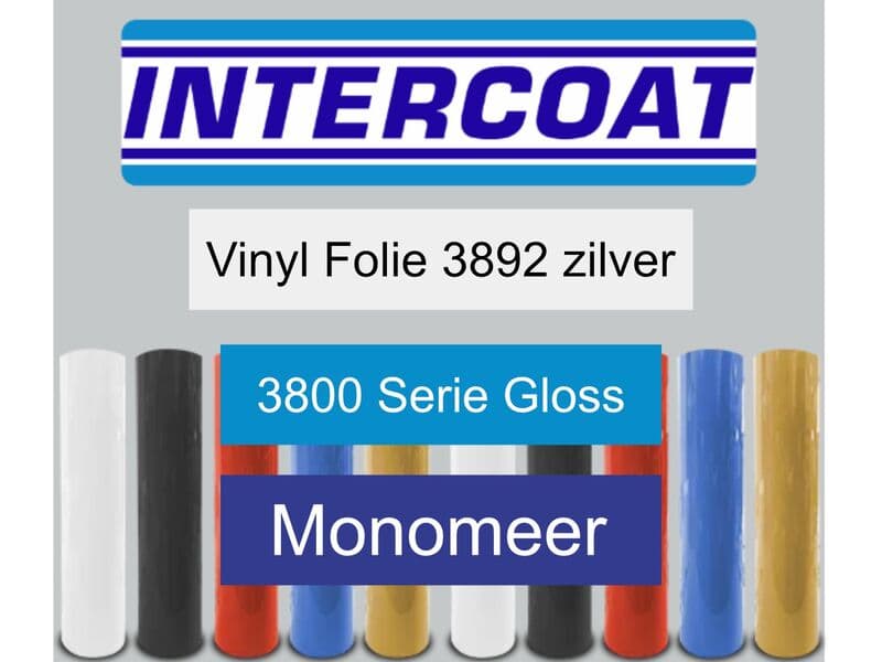 Cutting foil 50m x 61cm Intercoat, 3800 series gloss, 3892 silver