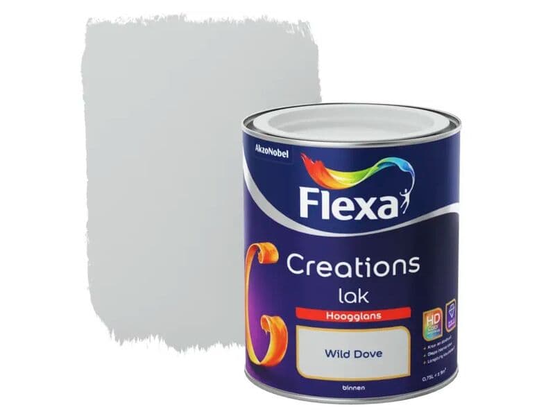 3x Inner lacquer high gloss 750 ml Flexa, creations, wild dove