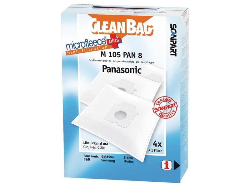 Approx. 12x Vacuum cleaner bags 4 pieces Cleanbag, for panasonic c2/c2e/c20e