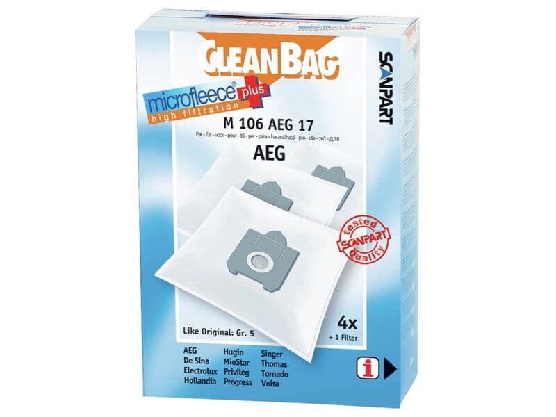 Approx. 16x Vacuum cleaner bags 4 pieces Cleanbag, m106 aeg17