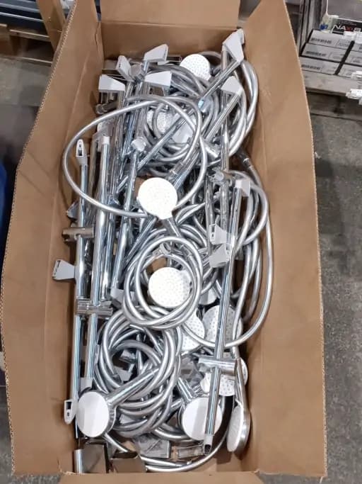 Box with shower parts