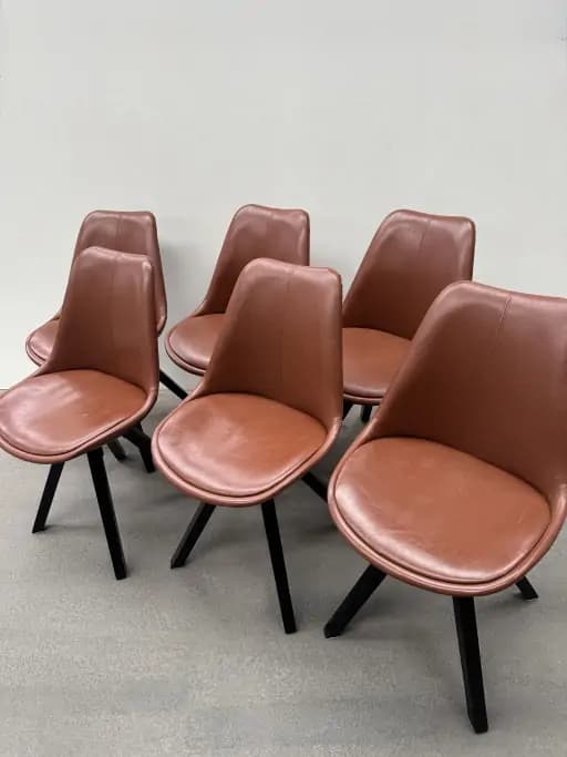 Dining chairs 6 pcs brown