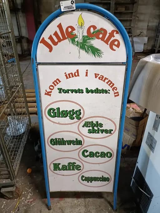 Christmas Cafe Street Sign