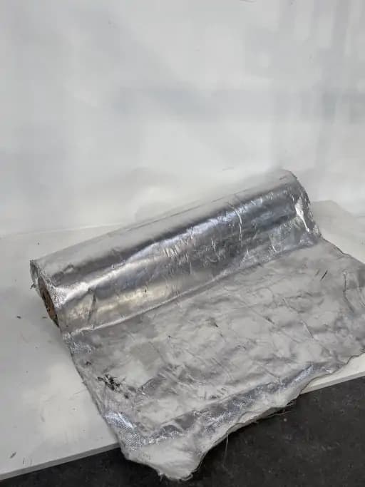 Roll of glass fabric and aluminum