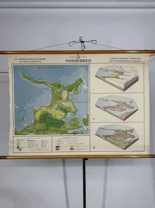 Vintage School Map Odsherred Geodætisk Institut