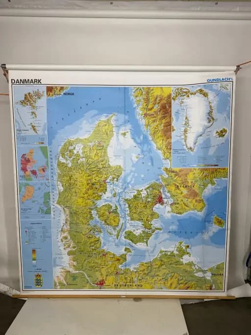 Wall Map Denmark Gundlach