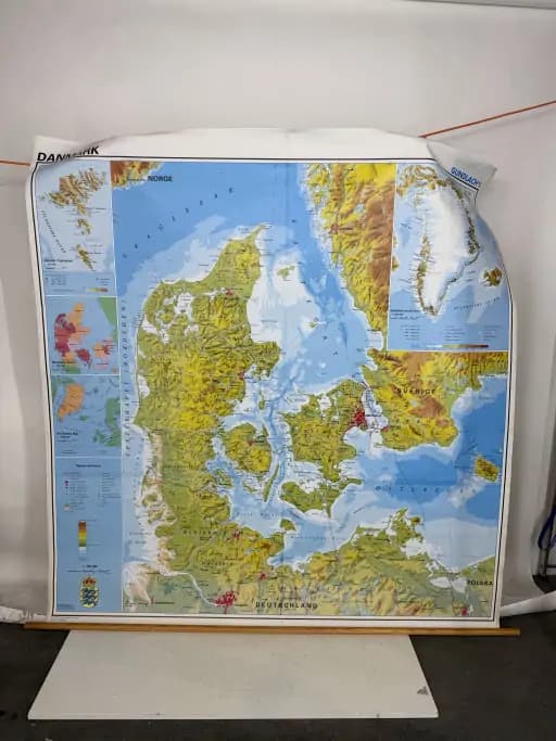 Wall Map of Denmark by Gundlach
