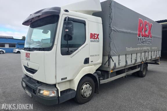 2005 Renault Midlum lastebil / planbil med kapell, 7,5T