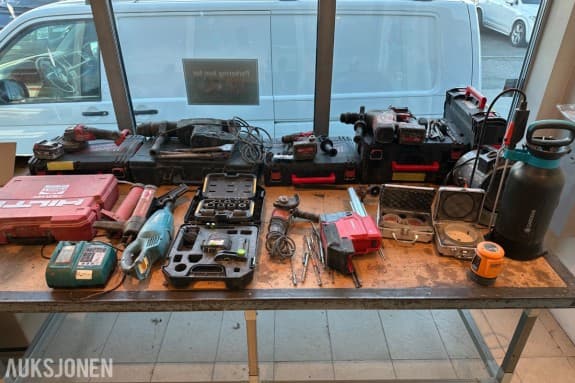 Verktøyparti med Milwaukee, Metabo, Makita, Hilti og Hammermax