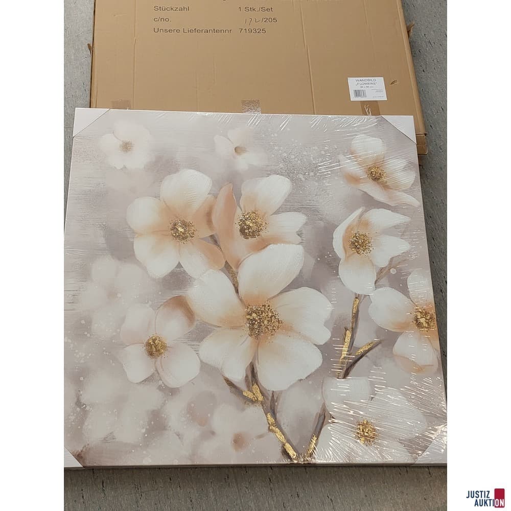 Canvas picture Flowers size 80x80 cm