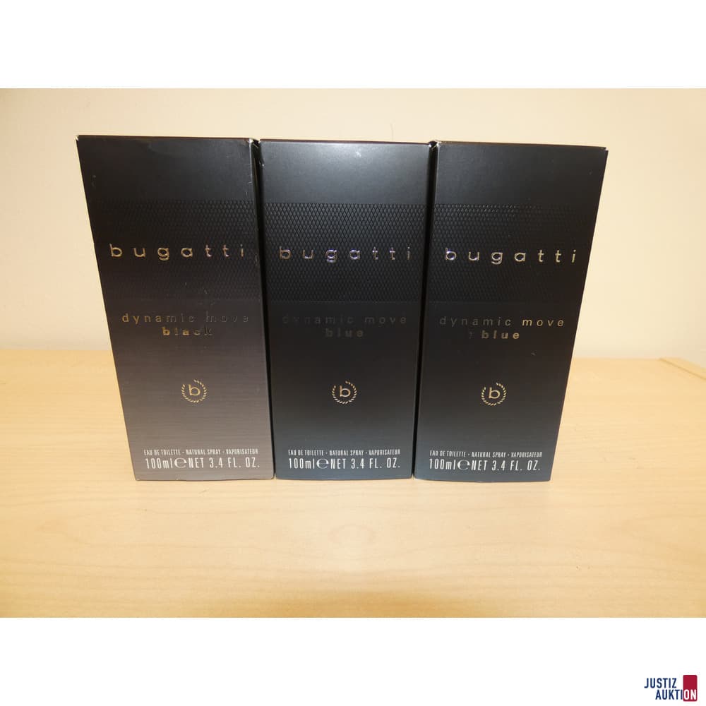 three perfumes Bugatti