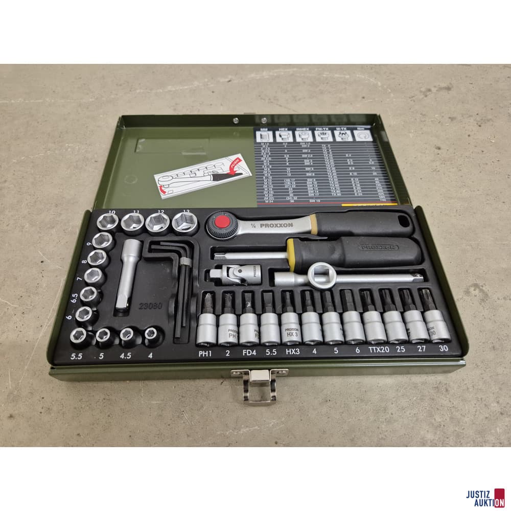 Proxxon Toolbox with Ratchet and Sockets