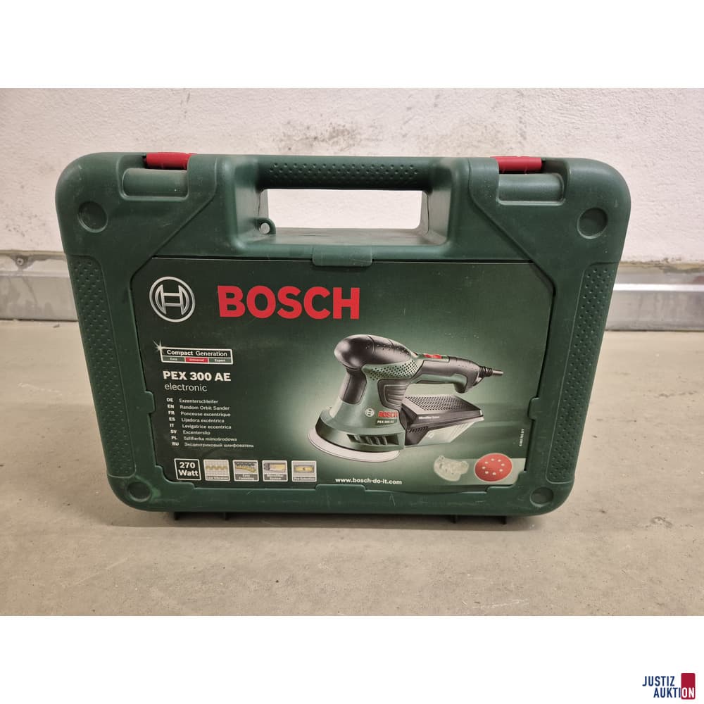 Eccentric grinder Bosch PEX 300 AE with tool case