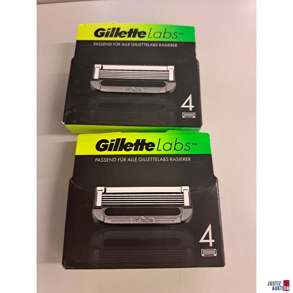2 packs of GILLETTE LABS razor blades (4 pieces each)