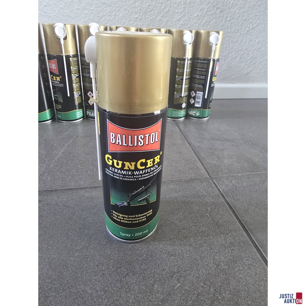 9 x Ballistol GunCer Ceramic Weapon Oil Spray, 200 ml each