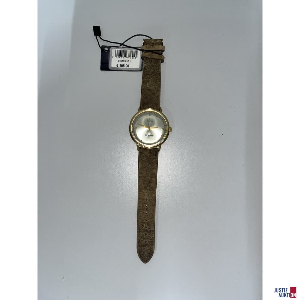 V53-26 Fonderia men's watch "The Professor" Gold/Brown