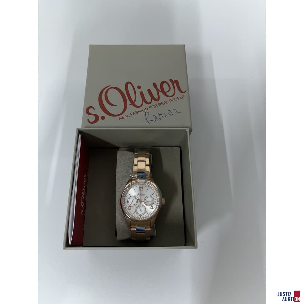 V62/26 s.Oliver ladies watch, rose gold, stainless steel with box