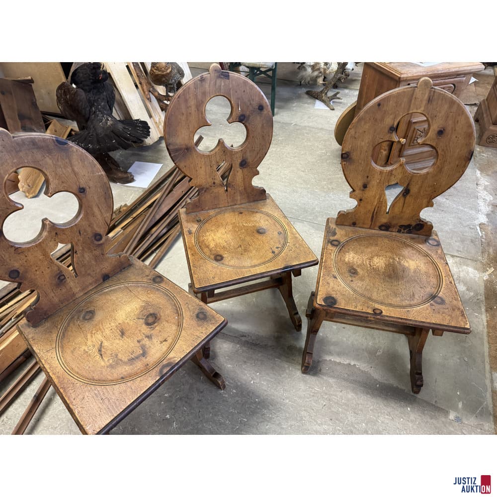 3 Massivholzstühle aus Zirbenholz Landhausstil