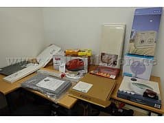 Mixed household/decor items and Miele vacuum cleaner