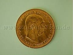Austrian 10-crown gold coin, 900/- gold, re-embossing, approx. 3.38 g