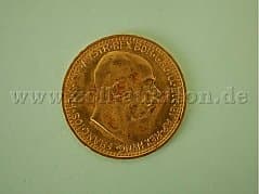 Austrian 10-crown gold coin, 900/- gold, re-embossing, approx. 3.38 g