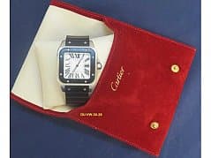 Cartier Santos 100 wristwatch with mounting cushion and service bag