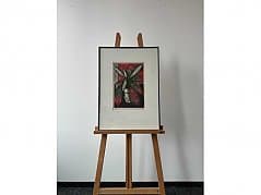 Albert Heinzinger Color Woodcut 'Der Blattstock'