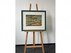 Albert Heinzinger Watercolor 'Südliche Landschaft'