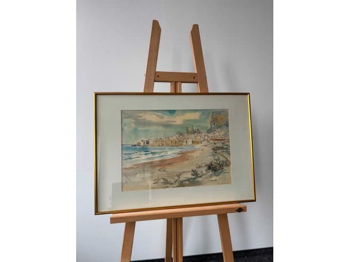 Picture artist W. Bertram - Cefalia - Watercolor