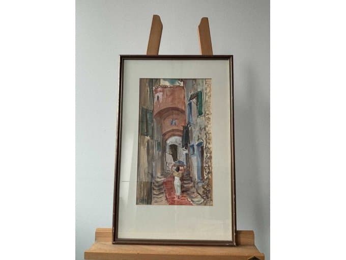 Picture artist W. Bertram - Ventimiglia - watercolor