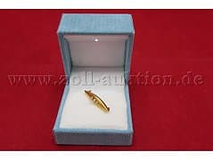 750/- yellow gold brooch with semi-pearls; 2,2 g