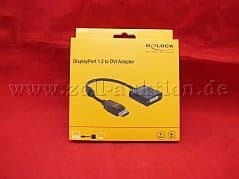 Delock adapter, DisplayPort 1.2 connector to DVI adapter, black in OVP