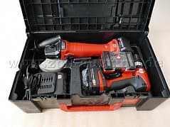 Engelbert Strauss battery angle grinder & 1 drill screwdriver with accessories, as good as new