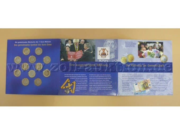 Euro coins Set 1 Euro "The Euro 2002" The currency of the Community