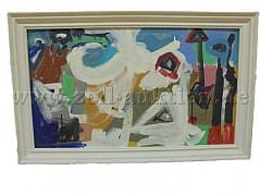 Painting acrylic on cardboard by Reinhold Womacka