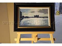 Painting: Looking into the Light, Mid Stream at Battersea