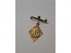 Gold brooch with pendant – 585 gold with gemstones